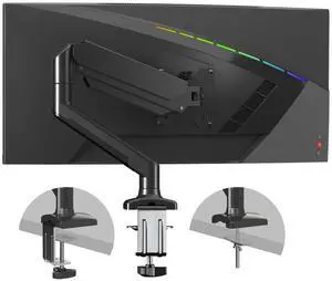 PHOLITEN Single Monitor Mount Fits 13-32 inch,4.4-19.8lbs, Fully Adjustable Gas Spring Monitor Arm with VESA 75 * 75mm/100 * 100mm Mount