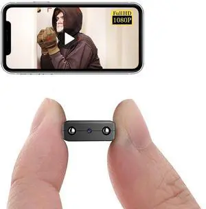 Smallest Wireless WiFi Camera,Concealed Spy Cam with HD1080P Video Recording Live Feed,Baby Monitor with Night Vision,Motion Detection,Cloud Storage,Remote Viewing for Security with iOS Android APP