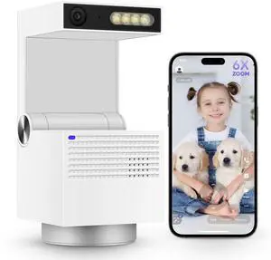 psync Genie S 2.7K HD Indoor Security Camera with 6X Zoom, 2-Way Audio, Privacy Protection, Motion Tracking for Baby & Pet, 350° Pan & 135° Tilt, 64GB Local Storage, Compatible with Alexa