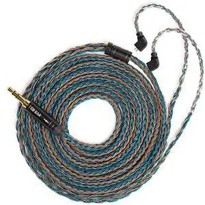 KBEAR ST16 Plus 2 Meter Detachable IEM Cable 16 Core 5N OCC Silver-Plated Long in-Ear Earphone Cable for HD414 HD650 HD600 Tin Audio T2 T2 PRO T3 T5 Westone TFZ Kinera Shozy Simgot (TFZ 3.5MM)