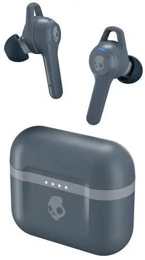 Skullcandy Indy Evo In-Ear Wireless Earbuds, 30 Hr Battery, Microphone, Works with iPhone Android and Bluetooth Devices - Grey