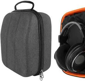 Geekria Shield Case for Large-Sized Over-Ear Headphones, Replacement Hard Shell Travel Carrying Bag with Cable Storage, Compatible with HiFiMAN HE 1000, SHURE SRH440 Headsets (Dark Grey)