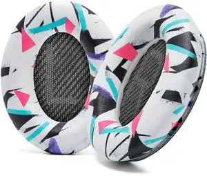 WC Wicked Cushions Upgraded Replacement Ear Pads for Bose QC35 & QC35ii (QuietComfort 35) Headphones & More - Softer Leather, Luxurious Memory Foam, Added Thickness, Extra Durability | 90's White