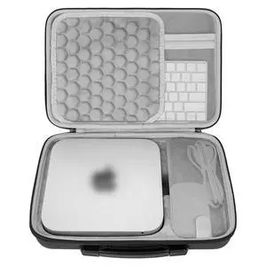 Geekria Hard Travel Case, Compatible with Apple 2023/2020 Mac Mini Desktop and Fit for Magic Keyboard, Magic Mouse Carrying Case (Dark Gray)