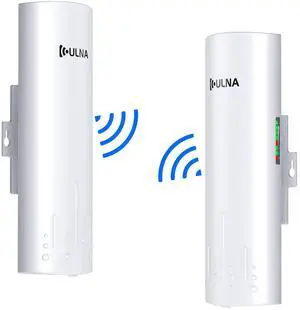 ULNA Point to Point Wireless Bridge: 5.8GHz 1Gbps High-Speed Point-to-Point Starlink WiFi Extender - 3km Range, 16dBi Antenna, IP65 Waterproof, Plug & Play, Ideal for Barn, Garage, Shop