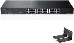 24 Port 2.5G Web Managed Ethernet Network Switch 24 x 2.5 Gigabit | 2 x 10G SFP+ | Work with 10-100-1000Mbps Devices | 160G Bandwidth | Fanless Quiet Metal Internet Switch | Rack Mount