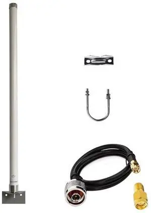 External Long Range Omni-Directional 2.4G/5.8G 12dBi Antennas for WiFi 6 Extender/Access Point/Security Camera/Routers