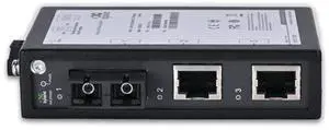 InHand Networks 3-Port Unmanaged Industrial Ethernet Switch, Media Converter,2*10/100 Base-T(X), 1*100Base-FX, Single Mode Dual SC Fiber, Working Temperature -40°  75°C, IP30, 20KM, UL Certification