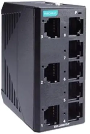 MOXA EDS-2008-ELP 8-Port Entry-Level Unmanaged Switch, 8 Fast TP Ports, -10 to 60°C