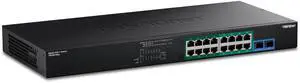 TRENDnet TPE-BG182g, 18-Port Gigabit 440W 4PPoE Switch with 8 x 95W 4PPoE Ports, 8 x 30W PoE+ Ports, 2 xGigabit SFP Slots,440W PoE Budget, 1U 19 Rack Mountable,Lifetime Protection