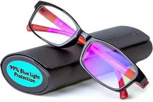 Prospek Blue Light Reading Glasses for Men and Women, Anti-Glare For Computer Use with Clear Lens 1.0 Diopters