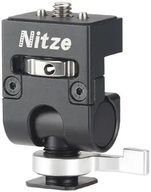 Nitze Field Monitor Mount (Quick Relase Cold Shoe to Retractable 1/4" Locating Pins), Swivel and Tilt Adjustable Cold Shoe Monitor Mount, Max Payload 11 lb - N54-G1