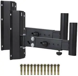 yskjyxgs Heavy Duty Speaker Mounts,Adjustable Speaker Wall Mount BracketsWall Mount Speakers Brackets, Adjustable Brackets, Universal Compatible (Black, 2 Pack)