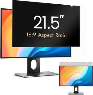 Privacy IQ 21.5" Inch 16:9 Monitor Privacy Screen-Filter for 60 Degree Privacy, Advanced Anti-Glare, UV Light Reduction & Blue Light Filter