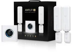 AmpliFi HD WiFi System by Ubiquiti Labs, Seamless Whole Home Wireless Internet Coverage, HD WiFi Router, 2 Mesh Points, 4 Gigabit Ethernet, 1 WAN Port, Ethernet Cable, Replaces Router & WiFi Extenders