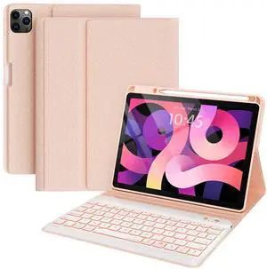 Keyboard case for ipad Air 11 inch(M2 2024)/10.9 Inch Air 5th 4th Generation & iPad Pro 11 inch (1st/2nd/3rd/4th Gen)-Backlit Detachable Keyboard, Folio Cover with Upper Easily Pencil Holder-(Pink) Keyboard case for ipad Air 11 inch(M2 2024)/10.9 Inch Air 5th 4th Generation & iPad Pro 11 inch (1st/2nd/3rd/4th Gen)-Backlit Detachable Keyboard, Folio Cover with Upper Easily Pencil Holder-(Pink)