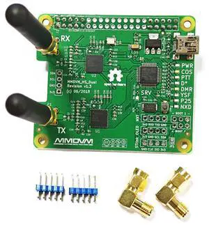 AURSINC MMDVM Duplex Hotspot Module Dual Hat V1.5.2 Support P25 DMR YSF NXDN DMR Slot 1 + Slot 2 for Raspberry Pi, Pi Zero with USB Port (Without OLED)
