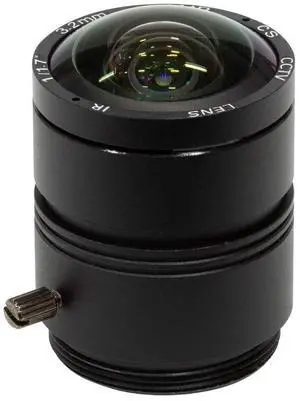 Arducam 120 Degree Ultra Wide Angle CS Lens for Raspberry Pi HQ Camera, 3.2mm Focal Length with Manual Focus