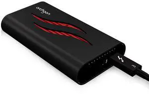 Archgon 1920GB Thunderbolt 3 Certified Aluminum External SSD Portable M.2 PCIe NVMe Solid State Drive with Dual Layer Heatsink Max. Speed up to Read 3400MB/s Model X92 (1920GB, Black)