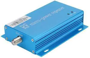 RF Micro Power Repeater Intensifier Amplifier Booster with Intelligent Chip Stable Performance and 10m Sucker Cable Small Antenna Set(US)