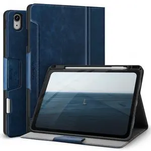 Antbox Case for iPad Air 11-inch M3 (2025) / M2 (2024), iPad Air 5th/4th Generation 10.9'' Vegan Leather with Pencil Holder Typing Angle Auto Sleep/Wake Muti-Stand (Blue)