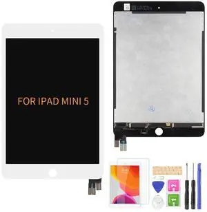 A-MIND for iPad mini 5 7.9" 2019 A2133 A2124 A2126 A2125 LCD Display Touch Screen Assembly Replacement Parts, Tablet Front Panel & LCD Screen Repair,with Free Tool Set + Screen Protector (White)