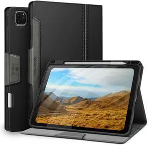 Antbox Case for iPad Pro 11 inch 4th Generation (2022)/3rd/2nd/1st Gen Vegan Leather with Pencil Holder Auto Sleep/Wake Function iPad Pro 11 Cover (Black)
