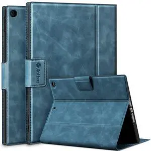 Antbox Case for iPad 9th Generation (2021) iPad 8th/7th Generation with Pencil Holder Auto Sleep/Wake Function PU Leather Smart Cover for iPad 10.2''(Blue)