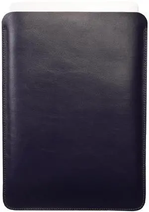 Leather Case for MacBook Air 2018-2024 M1 M2 M3 Chip Sleeve Soft Bag Handmade for 13-inch MacBook Air, MacBook Pro, Blue Vertical