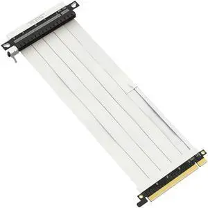 LINKUP - Ultra PCIe 4.0 X16 Riser Cable [RTX4090 RX6950XT x570 B550 Z690 Tested] Shielded High-Speed Vertical Mount Gaming PCI Express Gen4Reverse GPU Socket (25cm / 9.8") Designed for ITXWhite