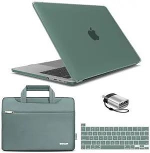 IBENZER Compatible with 2025 2024 M2 MacBook Pro 13 Inch Case 2025-2016 M1 A2338 A2289 A2251 A2159 A1989 A1706 A1708, Hard Shell Case & Sleeve & Keyboard Cover & Type C, Midnight Green,T13MTGN+3