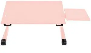 Uncaged Ergonomics WorkEZ Adjustable Laptop Stand for Desk, Laptop Stand Adjustable Height, Foldable Aluminum Cooling Computer Holder & Riser for Desk Bed, Pink