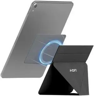 MOFT Snap Tablet Stand Holder, Foldable and Adjustable in Portrait/Landscape, Ultra-Slim Design Ipad Stand for Desk, Compatible with iPad Pro iPad Air 9.7" and Larger Tablets, Jet Black