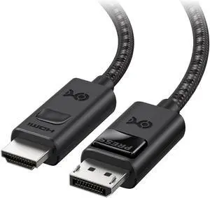 Cable Matters 8K DisplayPort 1.4 to HDMI 2.1 Cable - 6ft, with 4K 240Hz / 8K 60Hz, Unidirectional Display Port to HDMI 2.1 Cable, Supports RTX4080, RX7900, Not Work with PS5/Xbox, No VRR Support
