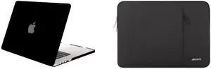 MOSISO Compatible with MacBook Pro 13 inch Case 2015 2014 2013 end 2012 Older Version (Models: A1502 & A1425) with Retina Display, Plastic Hard Shell Case & Vertical Sleeve Bag with Pocket, Black