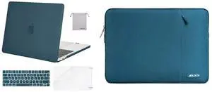 MOSISO Compatible with MacBook Pro 13 inch Case 2016-2020 Release A2338 M1 A2289 A2251 A2159 A1989 A1706 A1708 & Vertical Sleeve Bag with Pocket, Deep Teal
