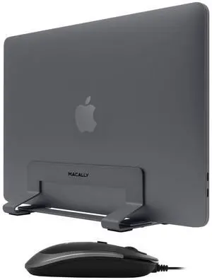 Macally USB C Wired Mouse and an Adjustable Vertical Laptop Stand, Specially Designed for MacBook