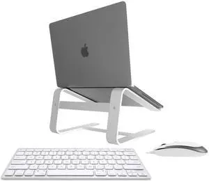 Macally Mini Keyboard & Mouse Combo and an Ergonomic Laptop Stand, Provides a Clean Look to Your Desk