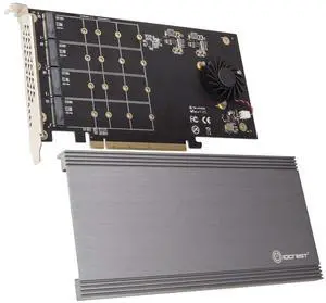 IO Crest Quad M.2 NVMe PCIe x16 Expansion Card for Intel VROC and AMD Ryzen Threadripper Motherboard