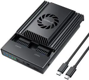 ineo Dual-Bay NVMe Clone Docking Built with Cooling Fan (Support Offline Clone Duplicator) [2608]