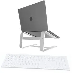 Macallly Ultra Slim Wired Computer Keyboard and Ergonomic Laptop Stand, Ultimate Mac Accessories