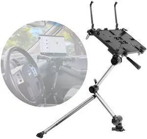 Mount-It! Laptop Vehicle Mount | No-Drill Computer Mounting Bracket for Front Passenger Seat | Sturdy and Full Motion Lockable Joints, Fits Laptops Up to 17"