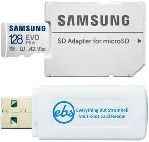 Samsung 128GB Evo Plus Micro SDXC Memory Card Class 10 (MB-MC128KA) Works with Samsung Galaxy J7 (2018), J7 Star, J7 V (2018) Phones Bundle with (1) Everything But Stromboli MicroSD/SD Card Reader