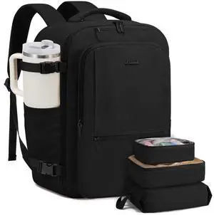 LOVEVOOK Travel Backpack for Women & Men, 40L Large Carry On Backpack Airline Approved, TSA Personal Item Weekender Bag, Water Resistant Laptop Backpack with 3 Packing Cubes for Travel Essentials