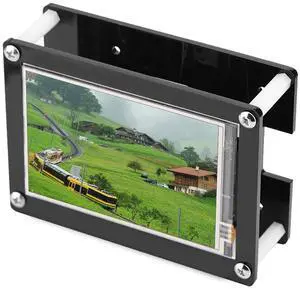 Zopsc 3.5 inch LCD Screen Display, Supports 1080P Display, Monitor 60fps for + Black Acrylic Case with Multi Languages Menu