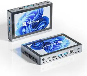 HIGOLEPC Mini PC Win 11 Pro,Celeron N5095 Mini Computer with Fan,8GB DDR4,128GB ROM,USB-C Mini PC with Screen,Micro PC WiFi 5.0 BT5.2 4K 60Hz Triple Display with Battery,Mini Gaming Computer