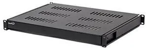 Navepoint 1U 19-Inch Sliding IT Network Cabinet Shelf 20.25" Max Mounting Depth Cabinet Enclosure Black