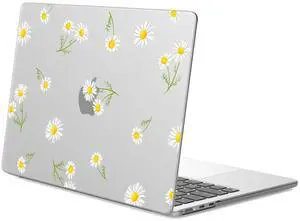 JOYLAND Plastic Hard Shell Case Compatible with MacBook Air 15.3 Inch A2941/A3114, Daisy Flowers Frosted Matte Laptop Anti-Scratch Cover for Women Girls, 15.3 Inch