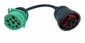 YPP Gray 9Pin Type1 J1939 Port to New Green 9pin Type2 J1939 Port Cable Turn 9p Type1 to 9p Type2 YPP Gray 9Pin Type1 J1939 Port to New Green 9pin Type2 J1939 Port Cable Turn 9p Type1 to 9p Type2