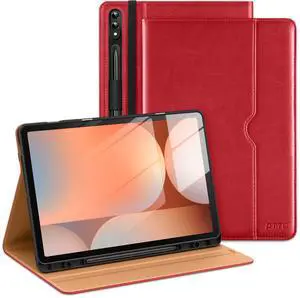 DTTO for Samsung Galaxy Tab S10 Plus 2024 / S9 Plus / S9 FE Plus Case 12.4 Inch 2023, Premium Leather Business Folio Cover with S Pen Holder&Hand Strap for Galaxy Tab S10+/S9+/S9 FE+, Red DTTO for Samsung Galaxy Tab S10 Plus 2024 / S9 Plus / S9 FE Plus Case 12.4 Inch 2023, Premium Leather Business Folio Cover with S Pen Holder&Hand Strap for Galaxy Tab S10+/S9+/S9 FE+, Red